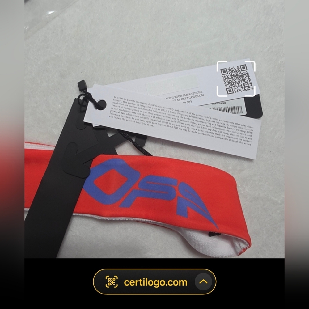 NWT Authentic Off White Active Wavy Logo Headband Orange Blue OS - Picture 4 of 9